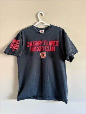 Nike Black Calgary Flames Hockey Club Tee with Red Logo